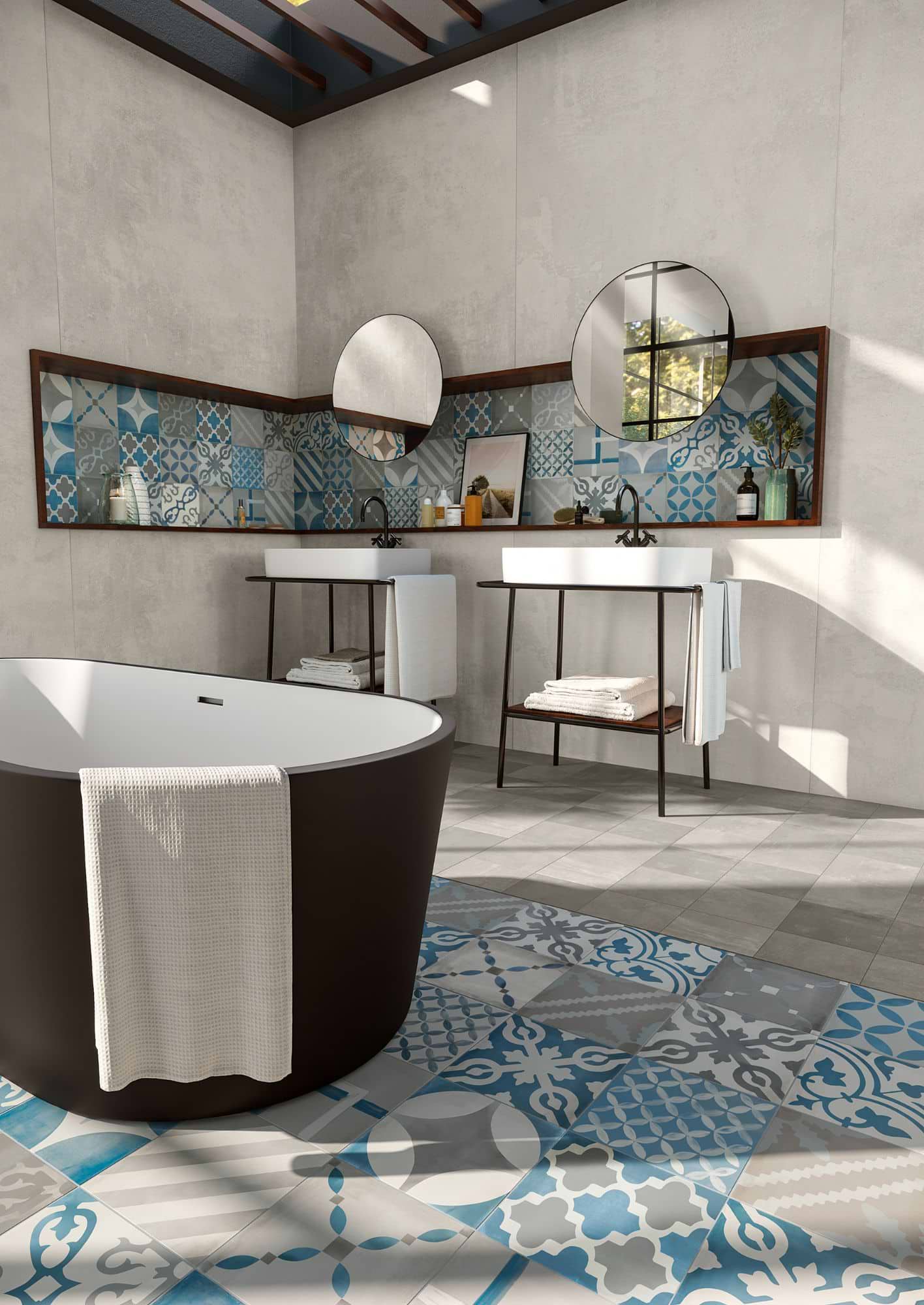 Are patterned or plain bathroom tiles best?