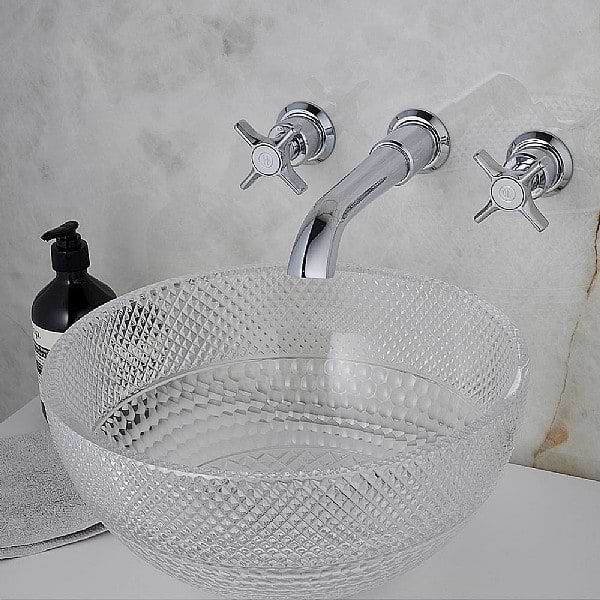 C.P. Hart Epoch Wall-Mounted 3-Piece Basin Mixer 185-215mm without Waste