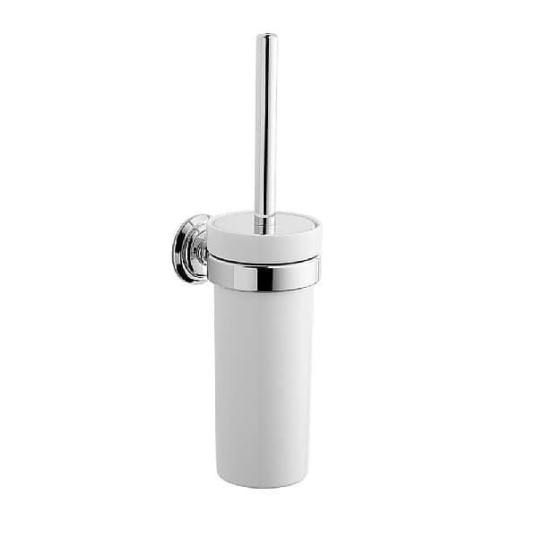 C.P. Hart Epoch Wall-Mounted White Ceramic Toilet Brush Set