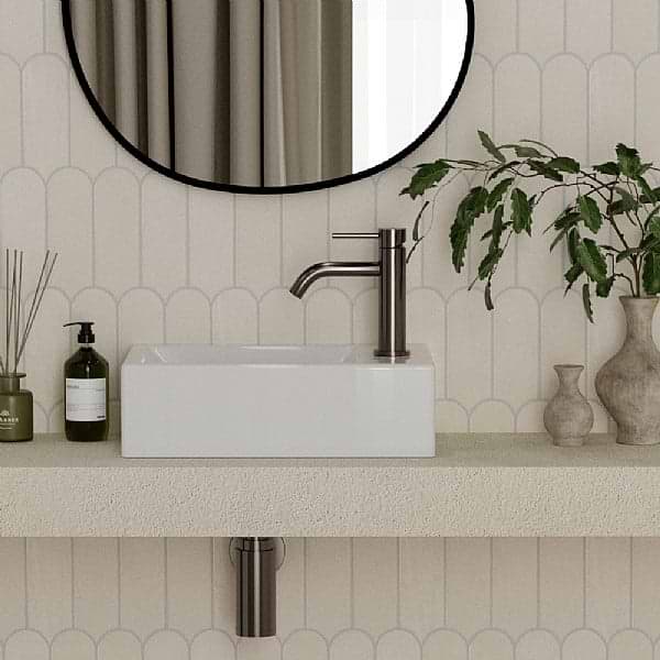 C.P. Hart Kali Cloakroom Basin Right Handed 370x230mm