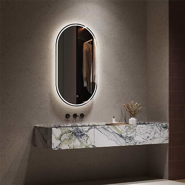 C.P. Hart Mazzini LED Demisting Pill Mirror 500x900mm