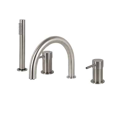 C.P. Hart Spillo Steel Four Hole Bath Mixer with 232mm Spout & Handshower