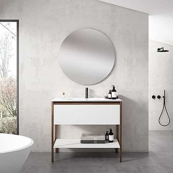 C.P. Hart Koyo One Drawer Vanity Unit with Walnut Structure 1000mm