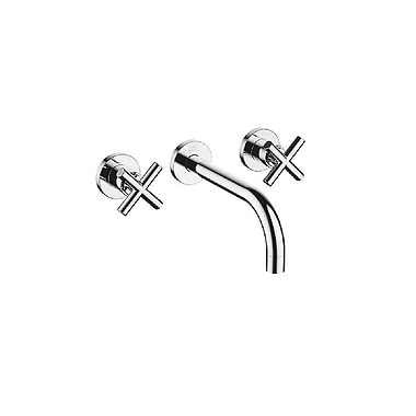 Dornbracht Tara. Wall-Mounted Three Piece Cross Handle Basin Mixer 190mm Projection