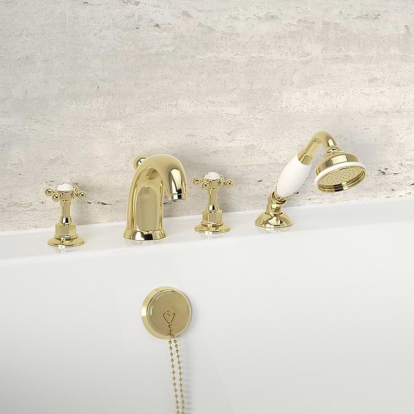 C.P. Hart Original 4-Piece Bath Shower Mixer High Spout