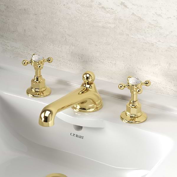 C.P. Hart Original 3-Piece Basin Mixer Low Spout