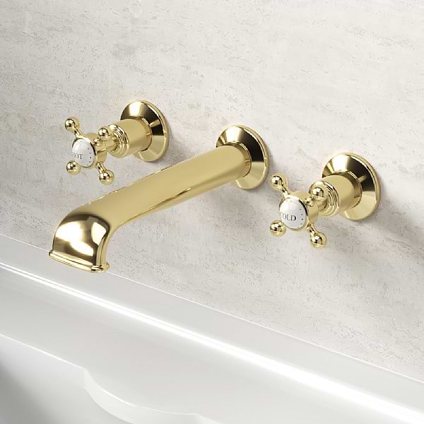 C.P. Hart Original Wall-Mounted 3-Piece Basin Mixer