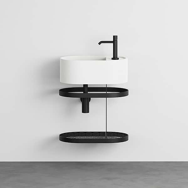 Cielo Les Petites Oval Washbasin 460mm with Framework and Metal Mesh