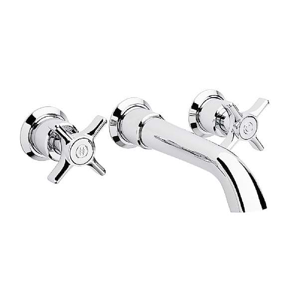 C.P. Hart Epoch Wall-Mounted 3-Piece Basin Mixer 185-215mm without Waste
