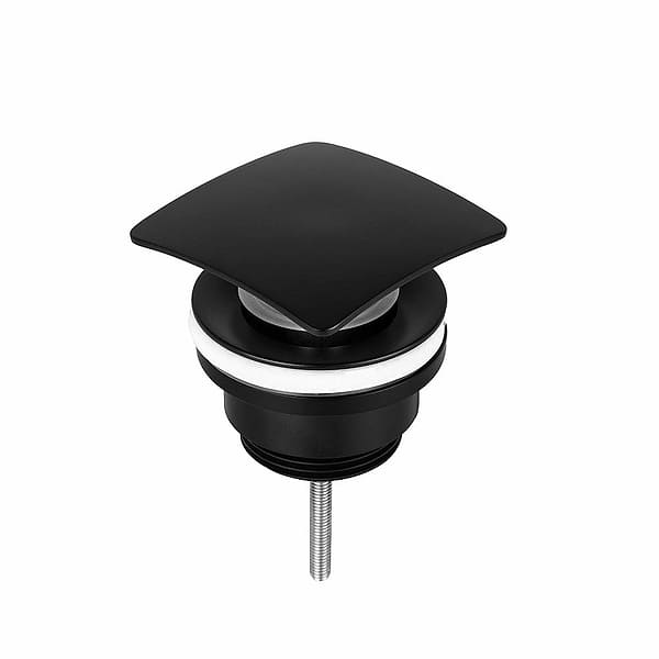 Just Taps HIX Universal Basin Waste Square Cover Matt Black