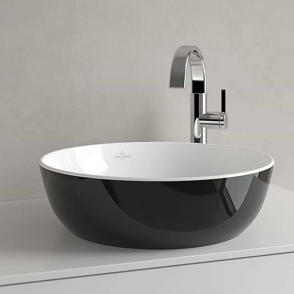 Villeroy & Boch Artis Round Surface-Mounted Washbasin 430mm Coal Black