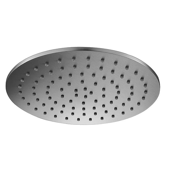 Just Taps Plus Inox Slim 200mm Round Shower Head Stainless Steel