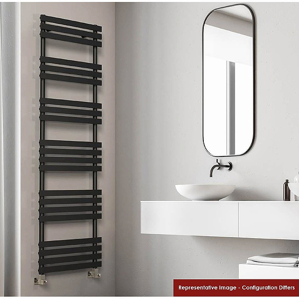 Vogue Arc Electric Heated Towel Rail 1200 x 500mm Matt Black