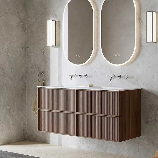 C.P. Hart Chelsea Two Drawer Double Vanity Unit 1200mm with Integrated Basin