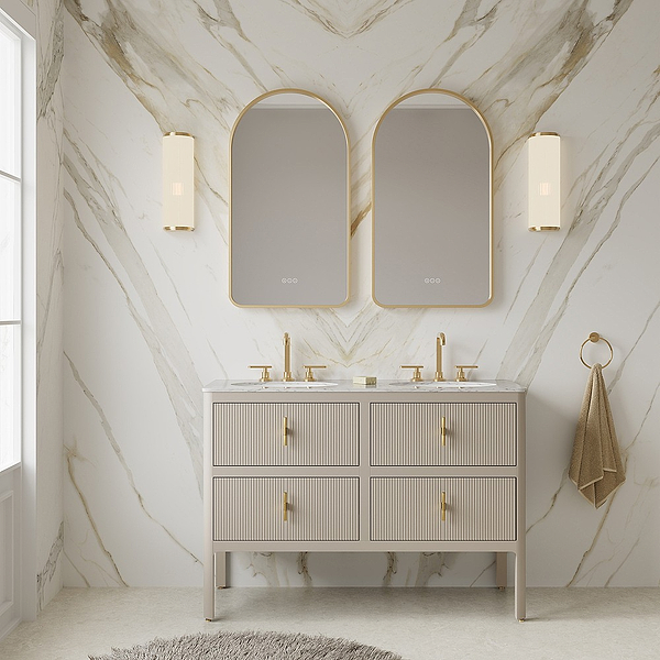 C.P. Hart Mayfair Four Drawer Double Vanity Unit 1200mm with Oval Underbowl