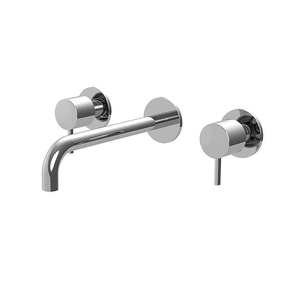 C.P. Hart Spillo 3-Piece Wall-Mounted Basin Mixer 200mm Spout with Click Waste