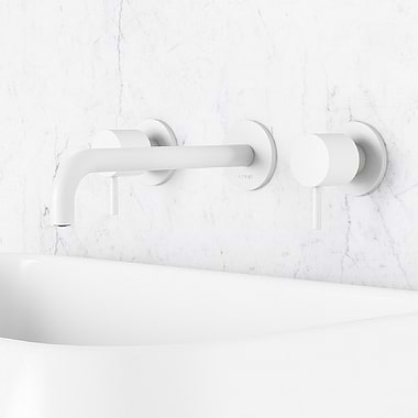 C.P. Hart Spillo 3-Piece Wall-Mounted Basin Mixer 200mm Spout with Click Waste