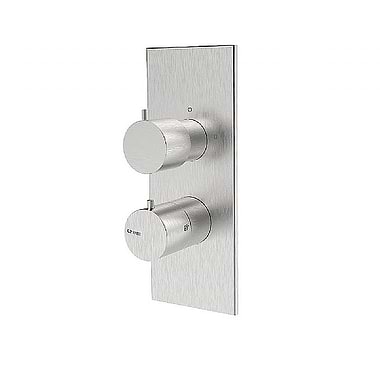 C.P. Hart Spillo Steel Two Way Dual Control Thermostatic Shower Valve 