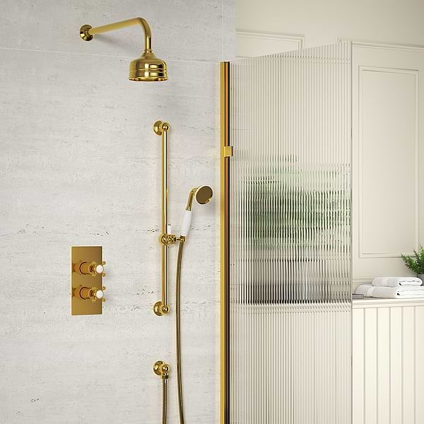 C.P. Hart Original Shower Set (Dual Valve & Diverter, Flexible Kit & Head)
