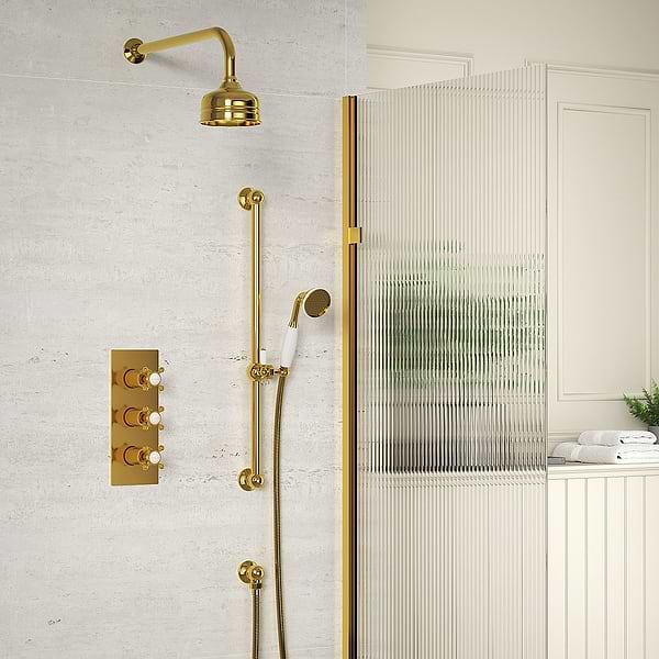 C.P. Hart Original Shower Set (Triple Valve, Flexible Kit & Shower Head)