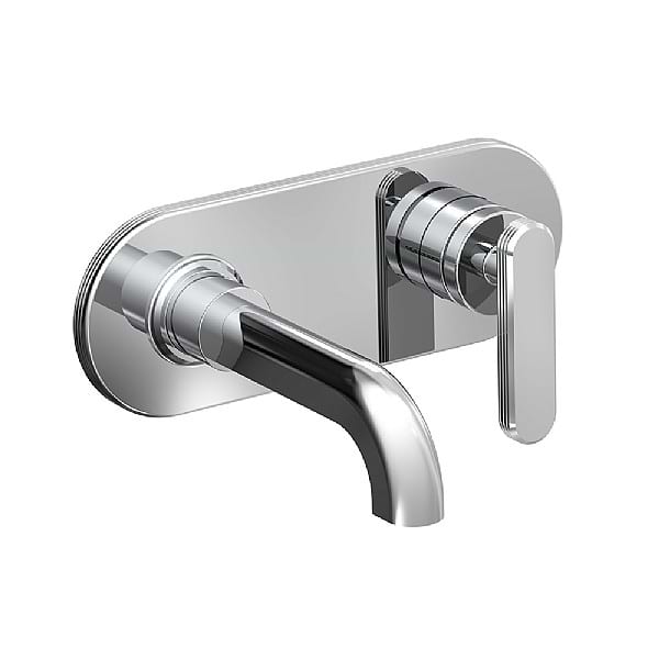 C.P. Hart Park Lane Wall-Mounted Single Lever Basin Mixer 150mm Spout with Backplate and Universal Click Waste