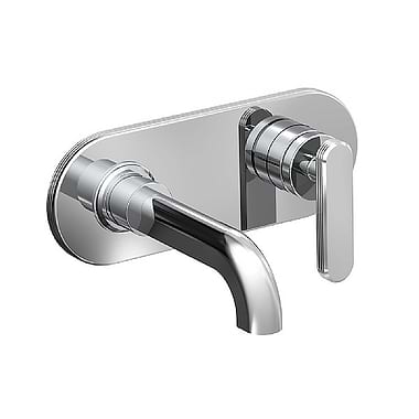 C.P. Hart Park Lane Wall-Mounted Single Lever Basin Mixer 150mm Spout with Backplate and Universal Click Waste