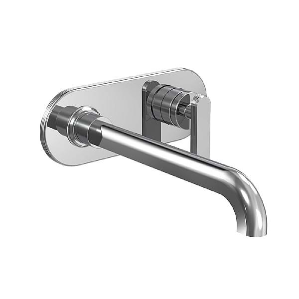 C.P. Hart Park Lane Wall-Mounted Single Lever Basin Mixer 250mm Spout with Backplate and Universal Click Waste
