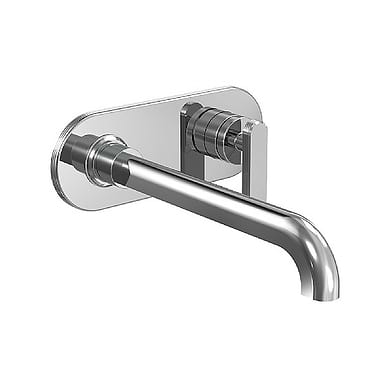 C.P. Hart Park Lane Wall-Mounted Single Lever Basin Mixer 250mm Spout with Backplate and Universal Click Waste