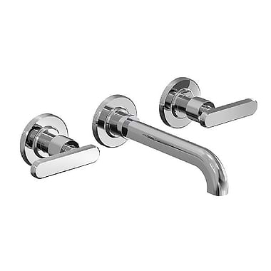 C.P. Hart Park Lane Wall-Mounted Three Hole Basin Mixer 200mm Spout with Universal Click Waste
