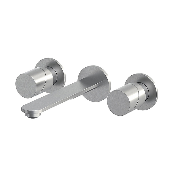 <KIT> Slide Wall Mounted Three Hole Basin Mixer (207mm Spout) with Universal Click Waste