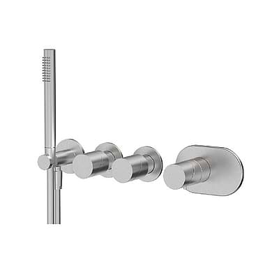 <KIT> C.P. Hart Slide Thermostatic Mixer with Two Shuts Offs and Handshower Set without Backplate 