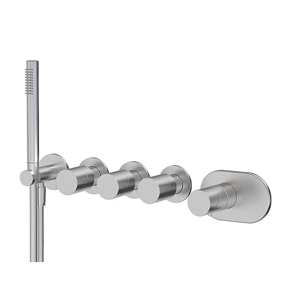 <KIT> C.P. Hart Slide Thermostatic Mixer with Three Shuts Offs and Handshower Set without Backplate