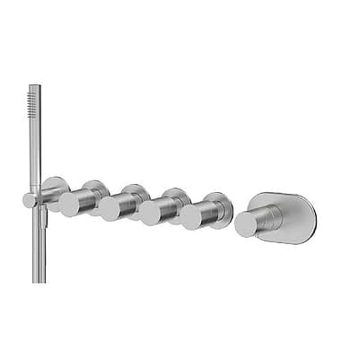 <KIT> C.P. Hart Slide Thermostatic Mixer with Four Shuts Offs and Handshower Set without Backplate