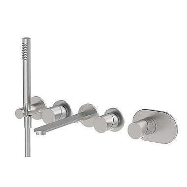 <KIT> C.P. Hart Slide Thermostatic Mixer with Two Shuts Offs. 257mm Bath Spout and Handshower Set without Backplate