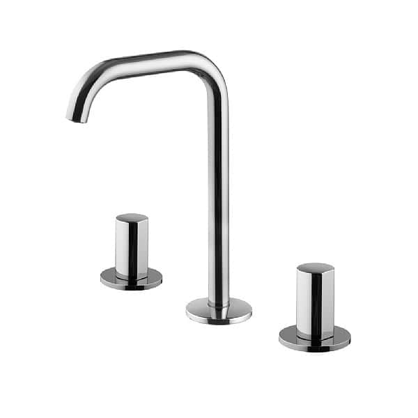 C.P. Hart SO Three Hole Basin Mixer (Spout B) with Click Waste