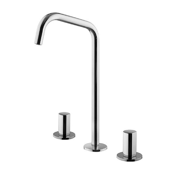 C.P. Hart SO Three Hole Basin Mixer (Spout D) with Click Waste