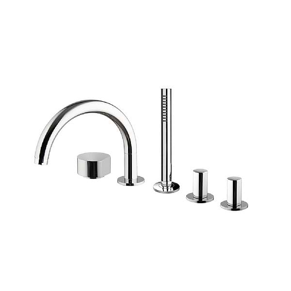 C.P. Hart SO Five Hole Bath Mixer with 232mm Spout & Handshower