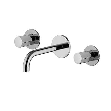 C.P. Hart SO Wall-Mounted Three Hole Basin Mixer (142-157mm Spout) with Click Waste