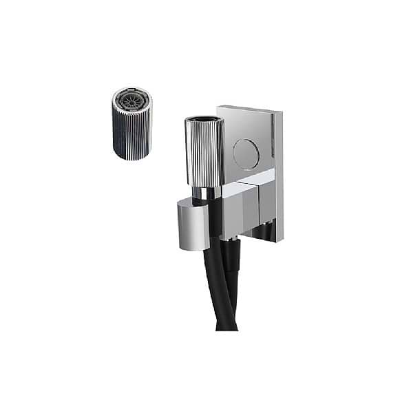 C.P. Hart Switch Kneipp Handshower On/Off Control Set with Wall Outlet Bracket and Black Hose
