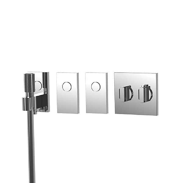 C.P. Hart Switch Concealed Thermostatic Valve with Rain-Jet Handshower Control and Two Single On/Off Controls