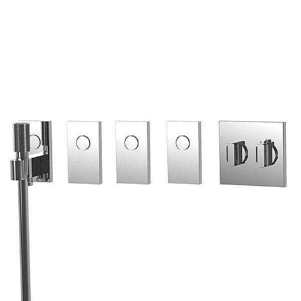 C.P. Hart Switch Concealed Thermostatic Valve with Rain-Jet Handshower Control and Three Single On/Off Controls