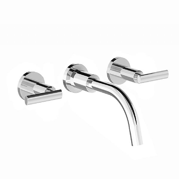 Franz Viegener Nerea Lever Three Hole Wall-Mounted Basin Mixer 200mm Spout without Waste
