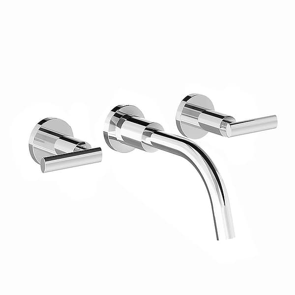 Franz Viegener Nerea Lever Three Hole Wall-Mounted Basin Mixer 200mm Spout without Waste