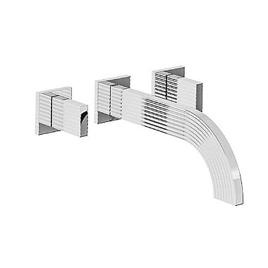 Franz Viegener Groovy Three Hole Wall-Mounted Basin Mixer 235mm Spout without Waste