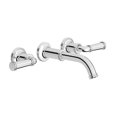 Franz Viegener Classic Three Hole Wall-Mounted Basin Mixer 185mm Spout without Waste