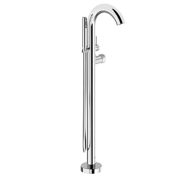 Franz Viegener Nerea & Lollipop Diamond Floor Standing Bath Shower Mixer with Baton Handshower