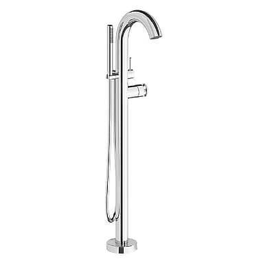 Franz Viegener Techno Chic Knurled Floor Standing Bath Shower Mixer with Baton Handshower