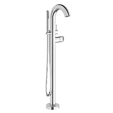 Franz Viegener Techno Chic Vertical Lines Floor Standing Bath Shower Mixer with Baton Handshower