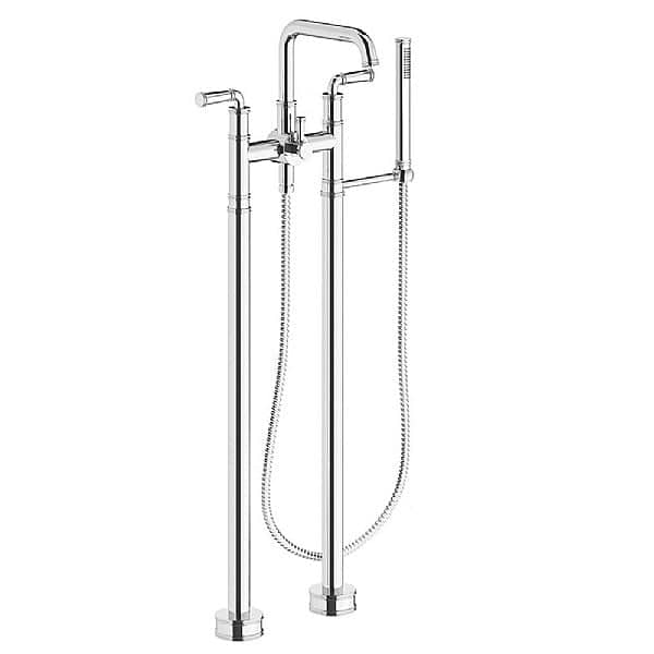 Franz Viegener Classic Floor Standing Bath Shower Mixer with Baton Handshower