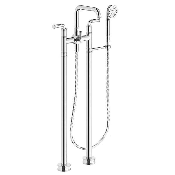 Franz Viegener Classic Floor Standing Bath Shower Mixer with Round Handshower